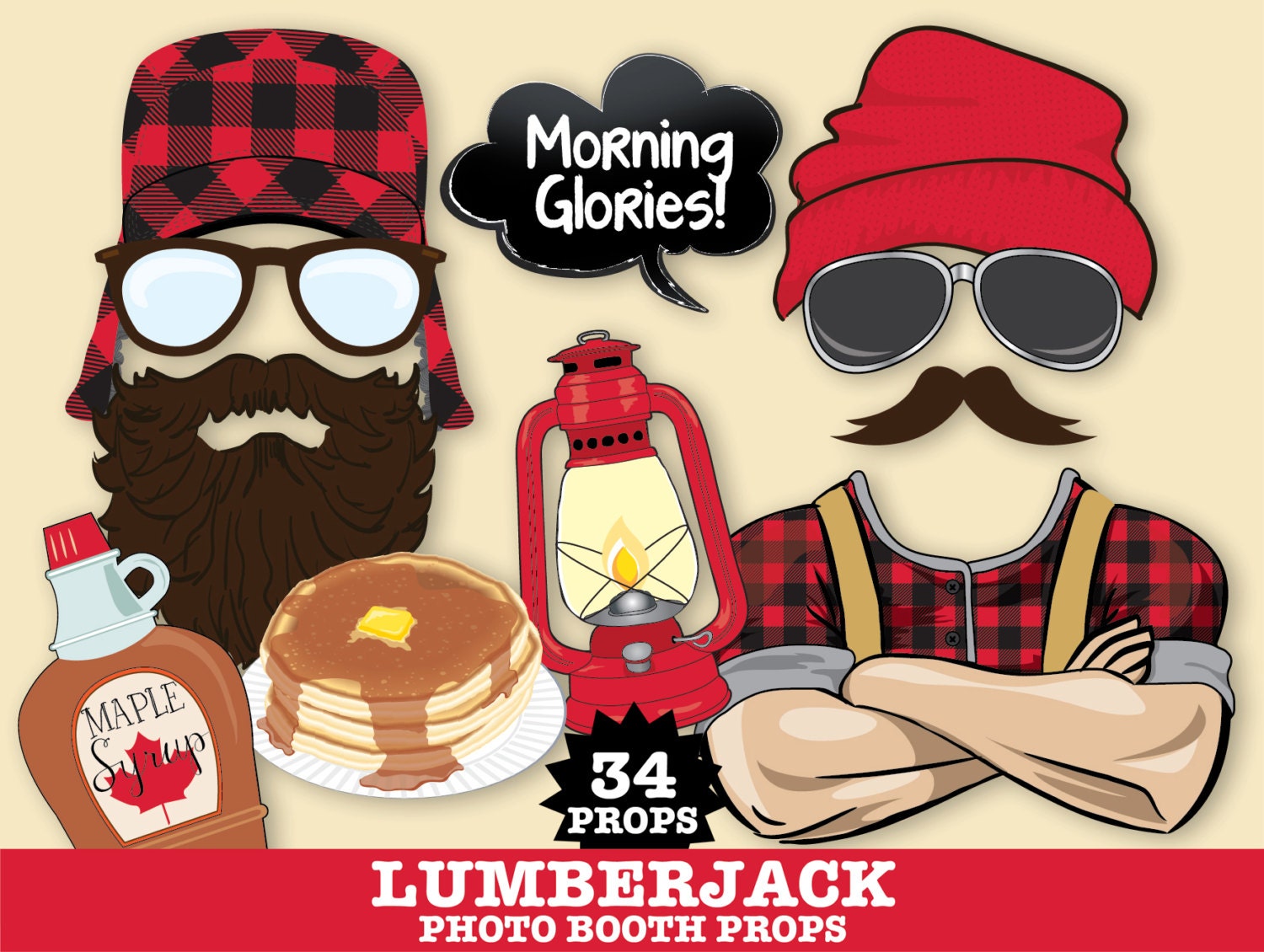 Lumberjack Photo Booth Props Lumberjack Birthday Party Etsy