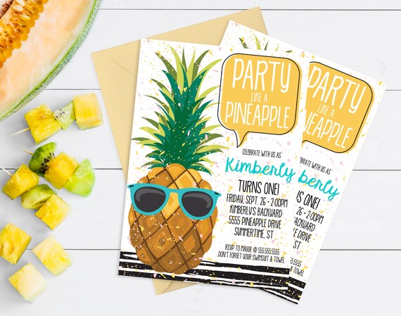 Pineapple Party Invitation - Pineapple Birthday, Party Like a Pineapple ...