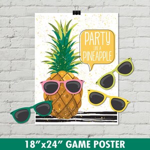 Pineapple Party - 18"x24" Pin the Sunglasses Game - Party Like a Pineapple, Birthday Party | INSTANT Download Printable Game using CORJL image 3