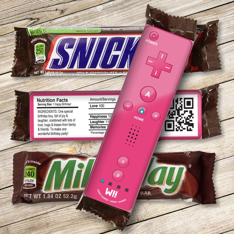 Video Game Controller Candy Bar Label/Wrapper Video Game Etsy