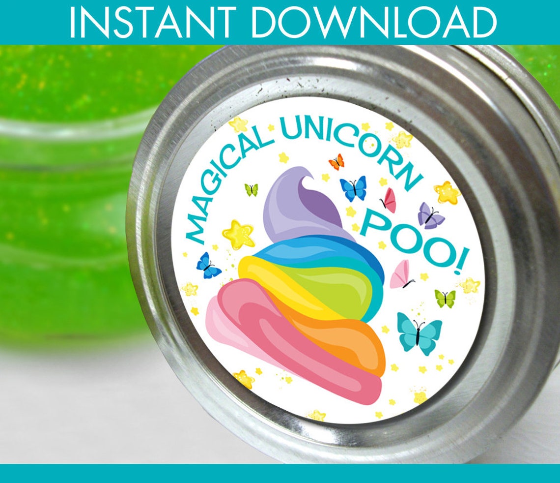 Unicorn Poo Set Poo 2.5 Jar Labels 8.5x10 | Etsy