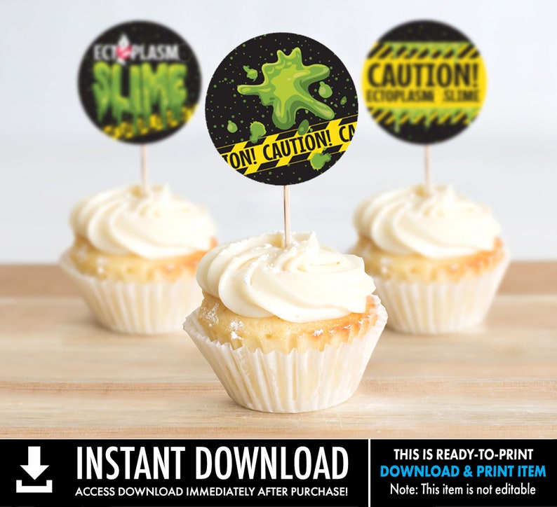 Slime 2 Jar Sticker Labels includes 3 Versions, ghost-buster inspired, ghost-buster Party, Slime Party INSTANT Download PDF Printable Set image 4