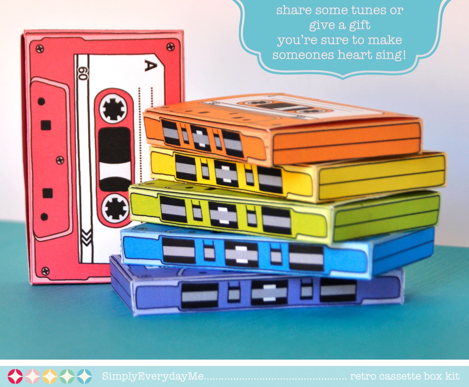 Cassette Tape Box 7 EDITABLE Boxes Gift Card Holder Party Favor Cassette Tape Box 7 EDITABLE Boxes Gift Card Holder Party Favor