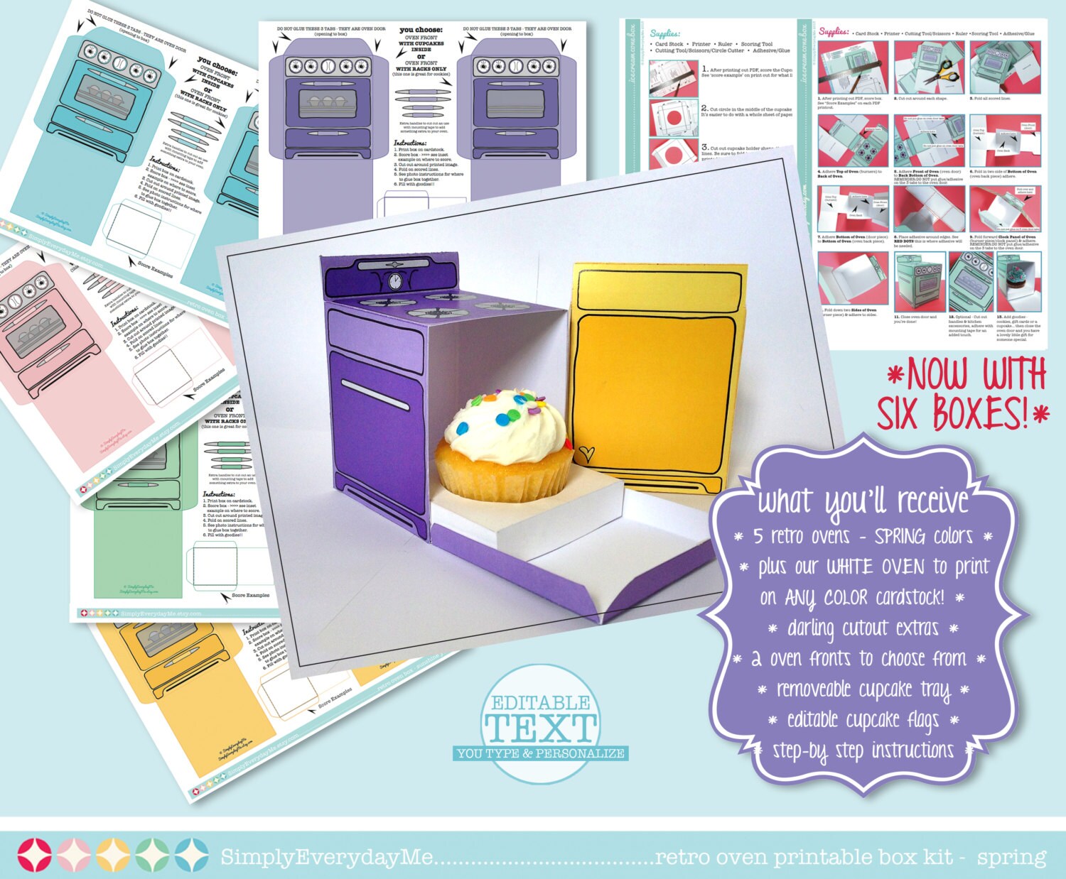 Cupcake Oven Box Template