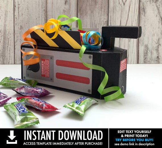 Ghost-buster Trap Box - Ghost-buster Party Favor Box, Ghostbusters Birthday, Containment Box | Instant Download DIY Printable PDF Kit Il_570xn