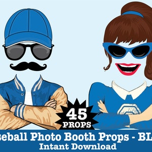 Baseball Photo Booth Props, Retro Baseball Party, Baseball Birthday, Vintage Baseball Party Instant Download PDF 45 DIY Printable Props image 2