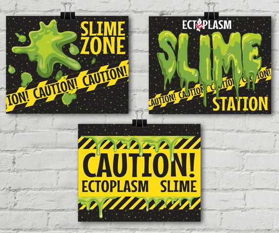 Ghost-busters Slime 8" x 10" Signs - Party Signs, Birthday Party, Halloween | Pre-Typed INSTANT Download PDF Printable Set Il_570xn