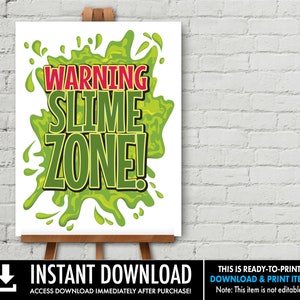 Slime Zone Party Poster - 18x24 Poster, Slime Party, ghost-buster inspired, Slime, Halloween Party | INSTANT Download DIY Printable PDF