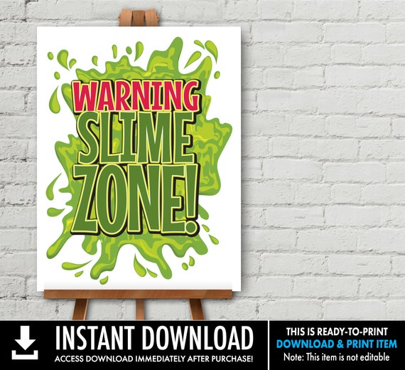 Slime Zone Party Poster - 18x24 Poster, Slime Party, ghost-buster inspired, Slime, Halloween Party | INSTANT Download DIY Printable PDF