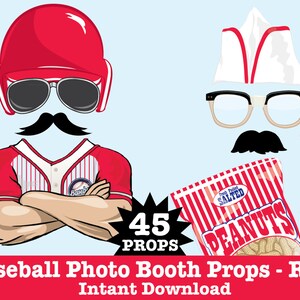 Baseball Photo Booth Props, Retro Baseball Party, Baseball Birthday ...