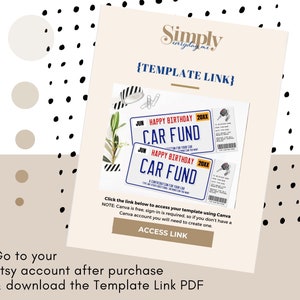 Car Fund Surprise Gift Voucher, License Plate Voucher, Gift Reveal, Gift Certificate | You Personalize with CANVA–INSTANT DOWNLOAD Printable image 7