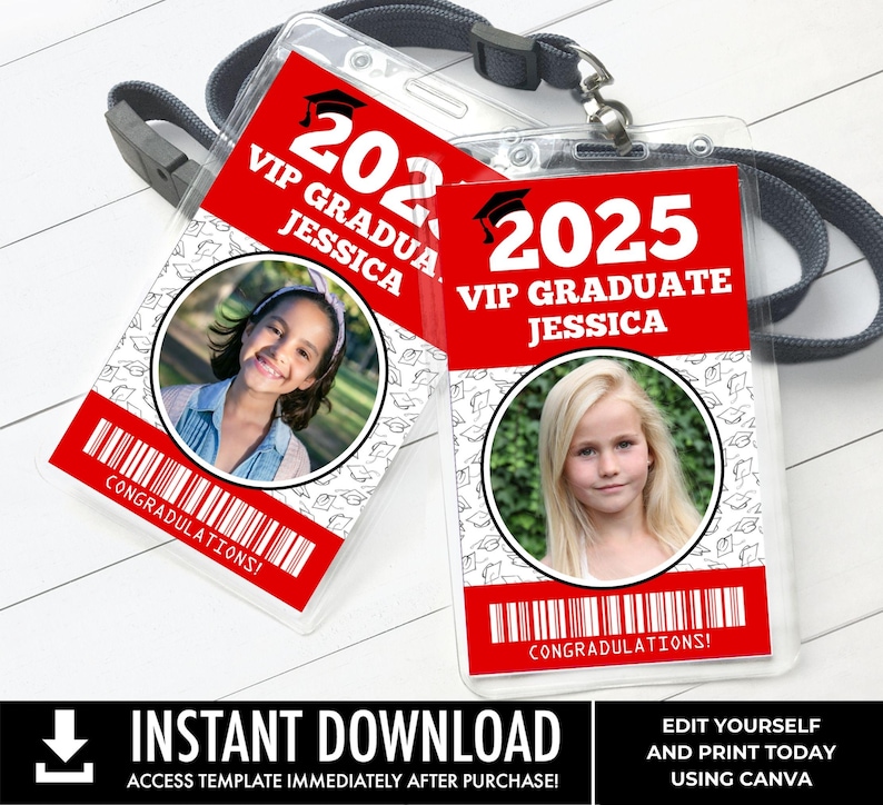Graduation VIP Pass Template, Editable Printable Class Graduation Name ...
