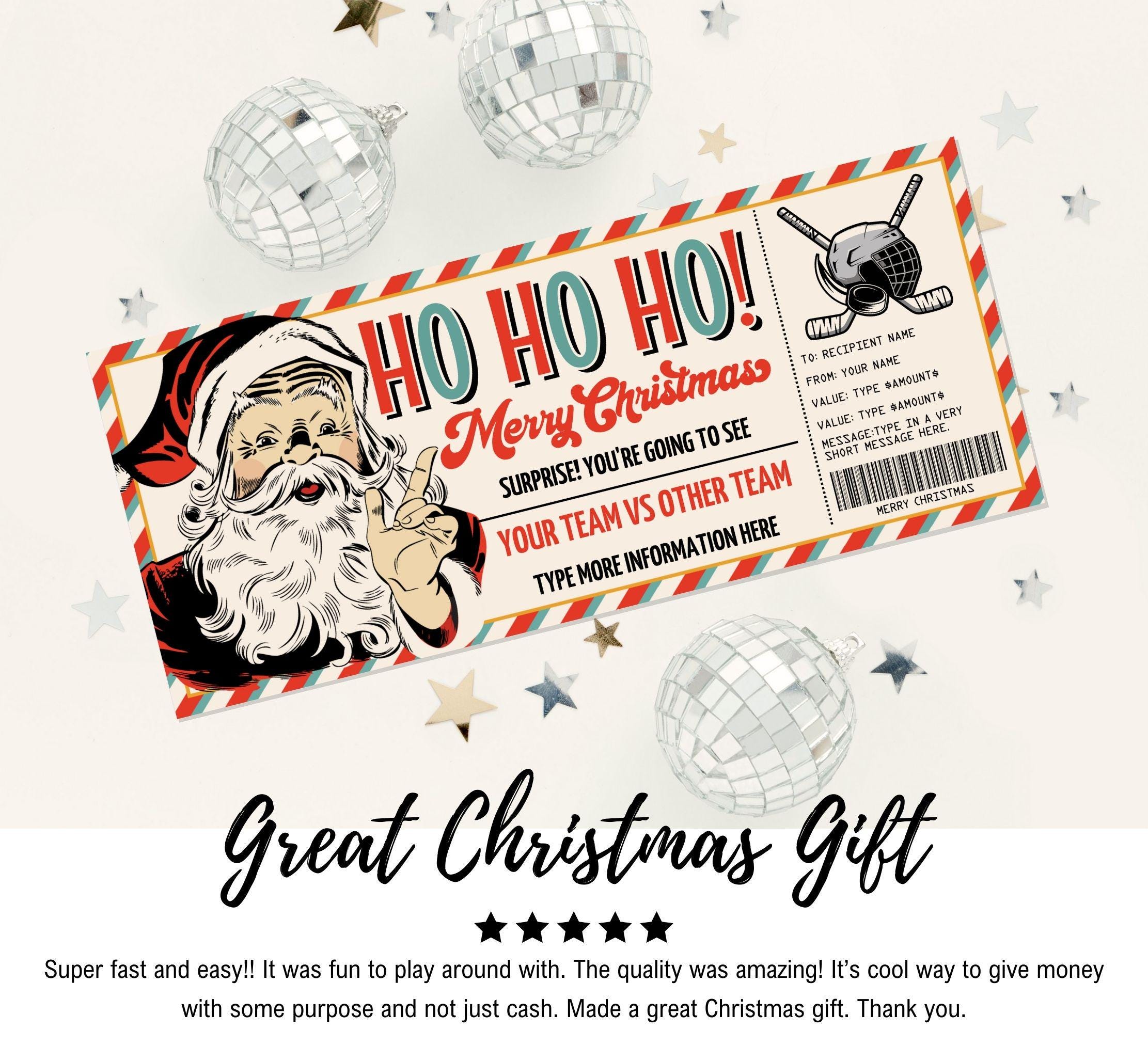 Hockey Ticket Christmas Gift - Surprise Game Ticket, Gift Certificate ...