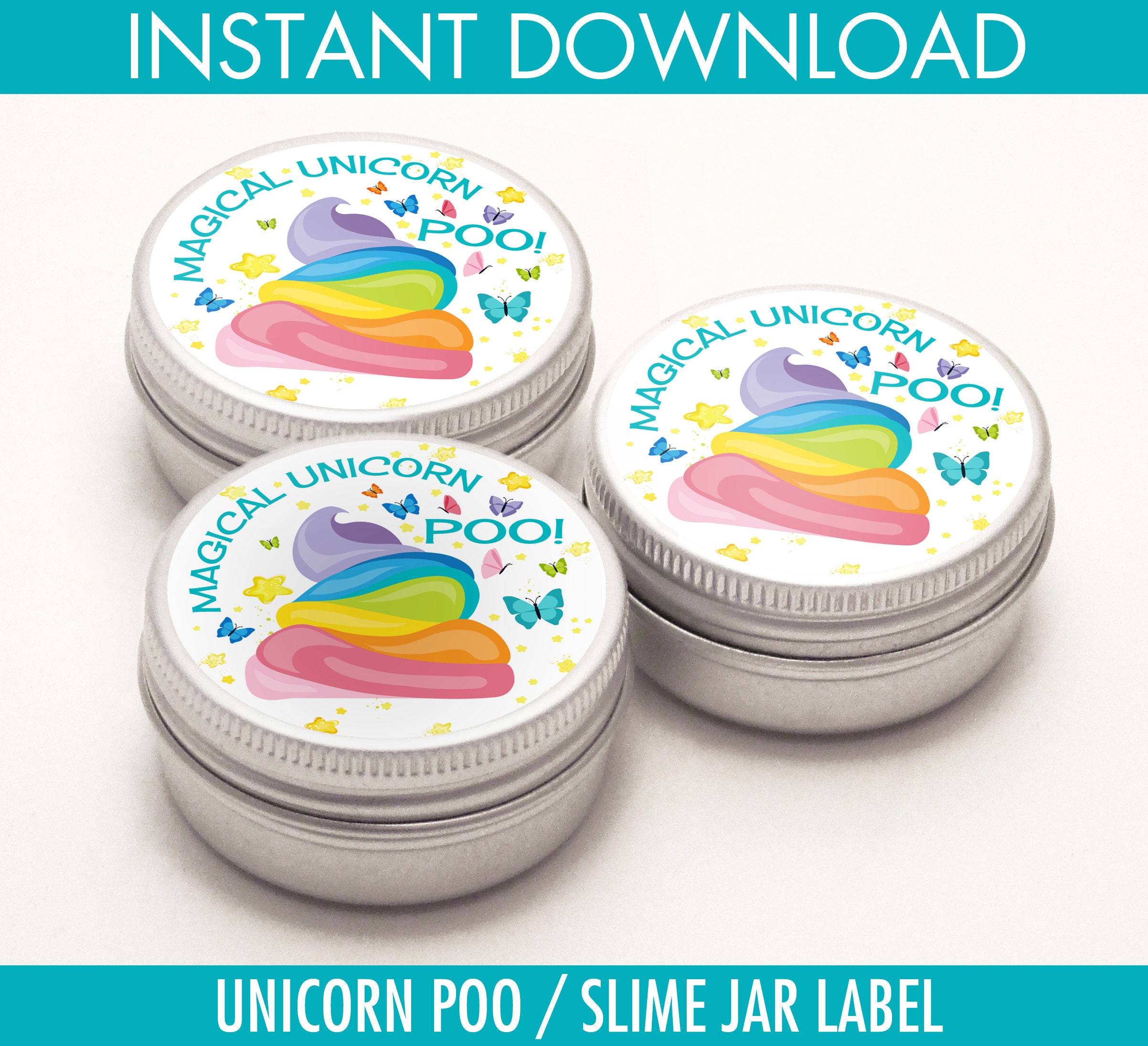 Unicorn Poo Set Poo 2.5 Jar Labels 8.5x10 | Etsy
