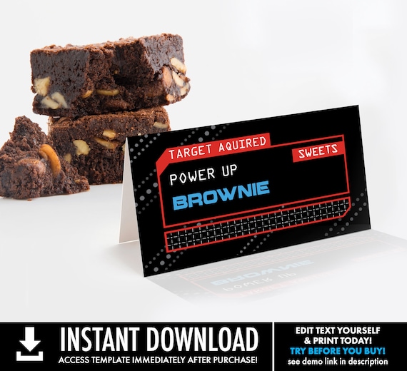 Laser Tag Food Label - Table Tents, Place Cards, Laser Tag Birthday | Self-Edit with CORJL - INSTANT DOWNLOAD Printable Il_570xn