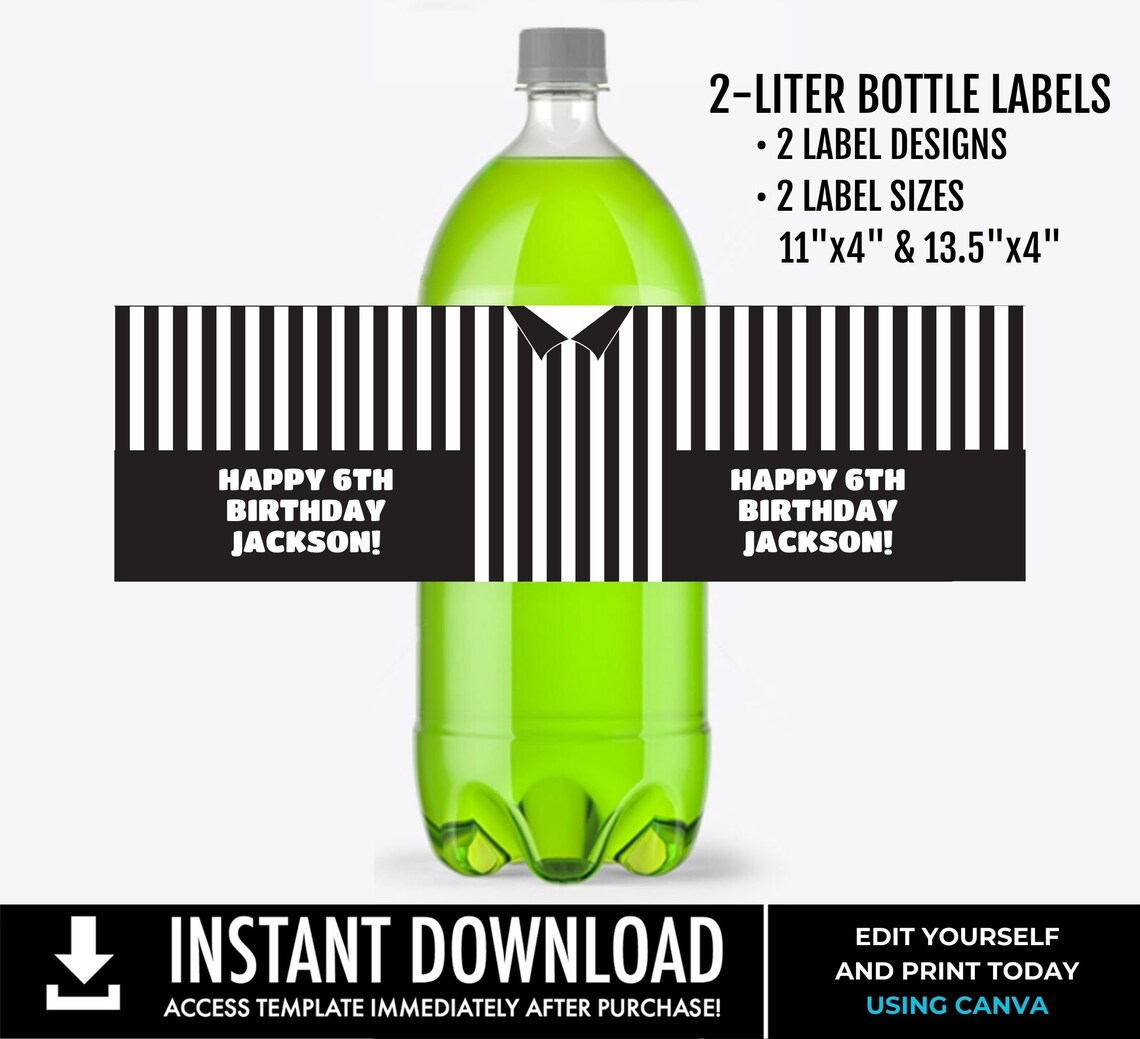 Referee Label Referee 2 Liter Bottle Label, Soda Bottle Drink Label, Football ...