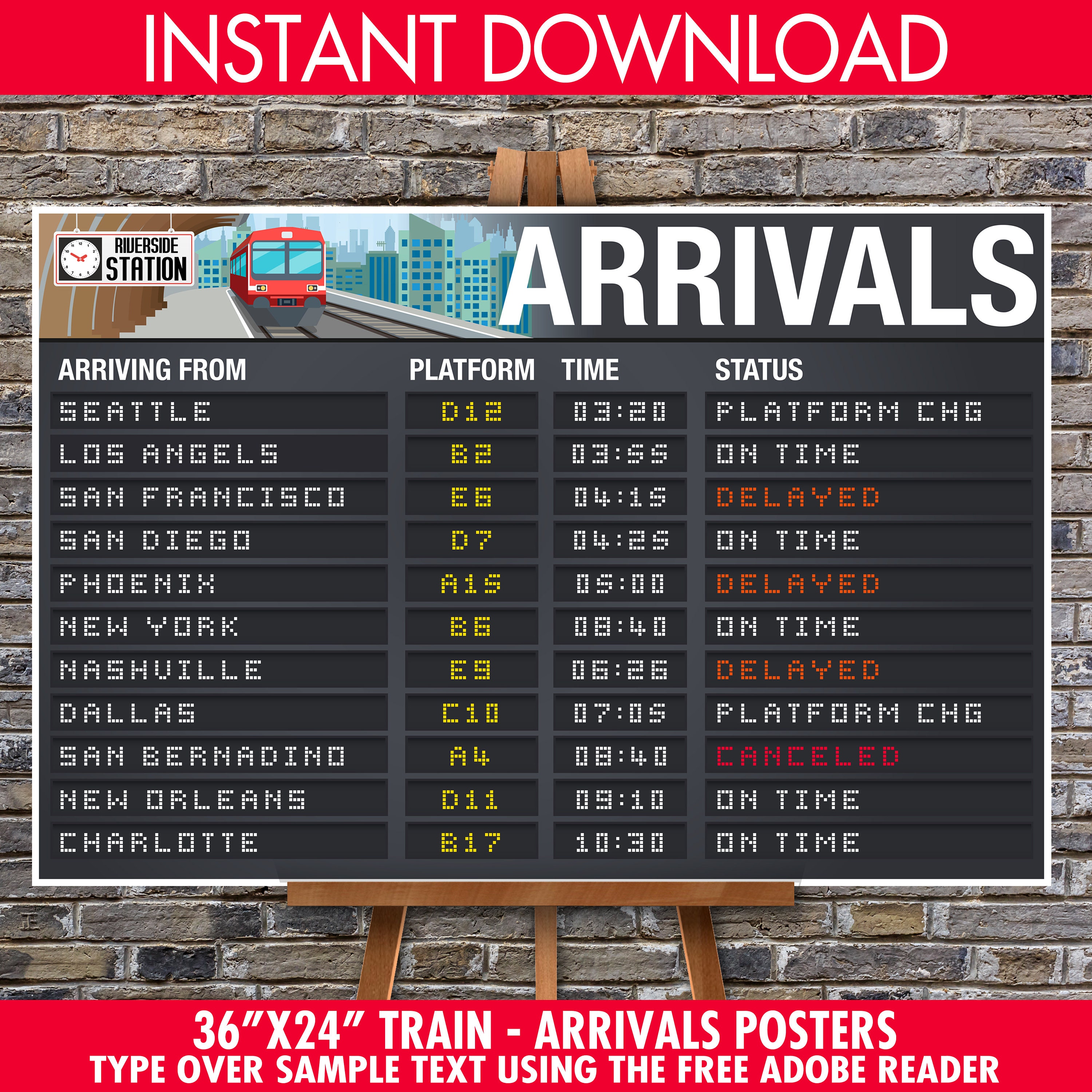 train-party-posters-arrival-departure-signs-train-terminal-signs