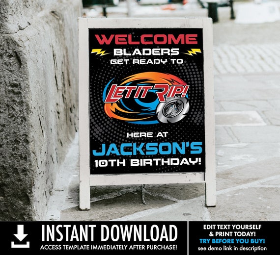 Blade Tournament 16x20 Poster - Bey-Blade Inspired Welcome Poster | Self-Editing with CORJL - INSTANT DOWNLOAD Printable Il_570xn