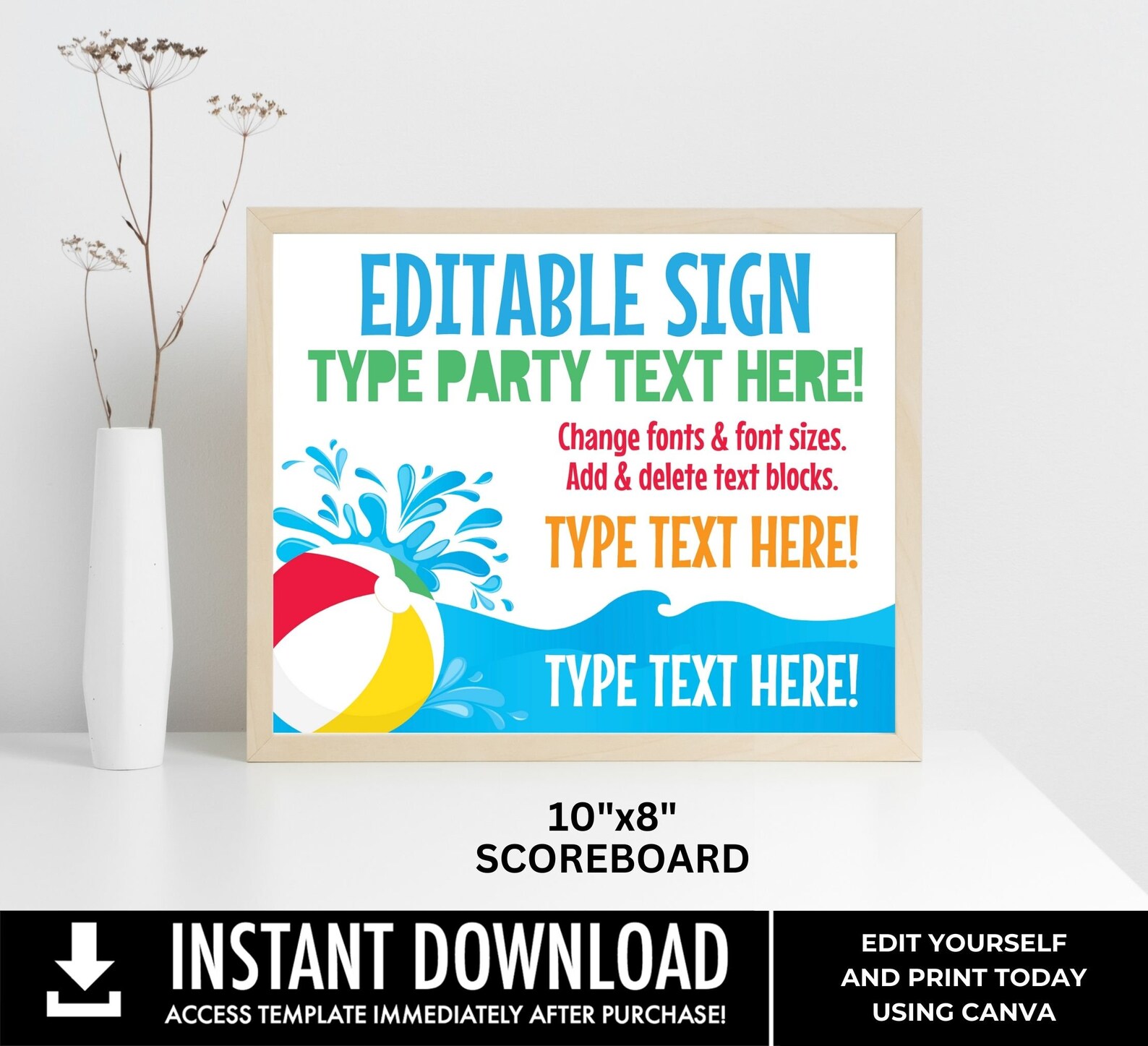 Pool Party Sign - 10x8 Sign Summer Party, Beach Party, Personalized ...
