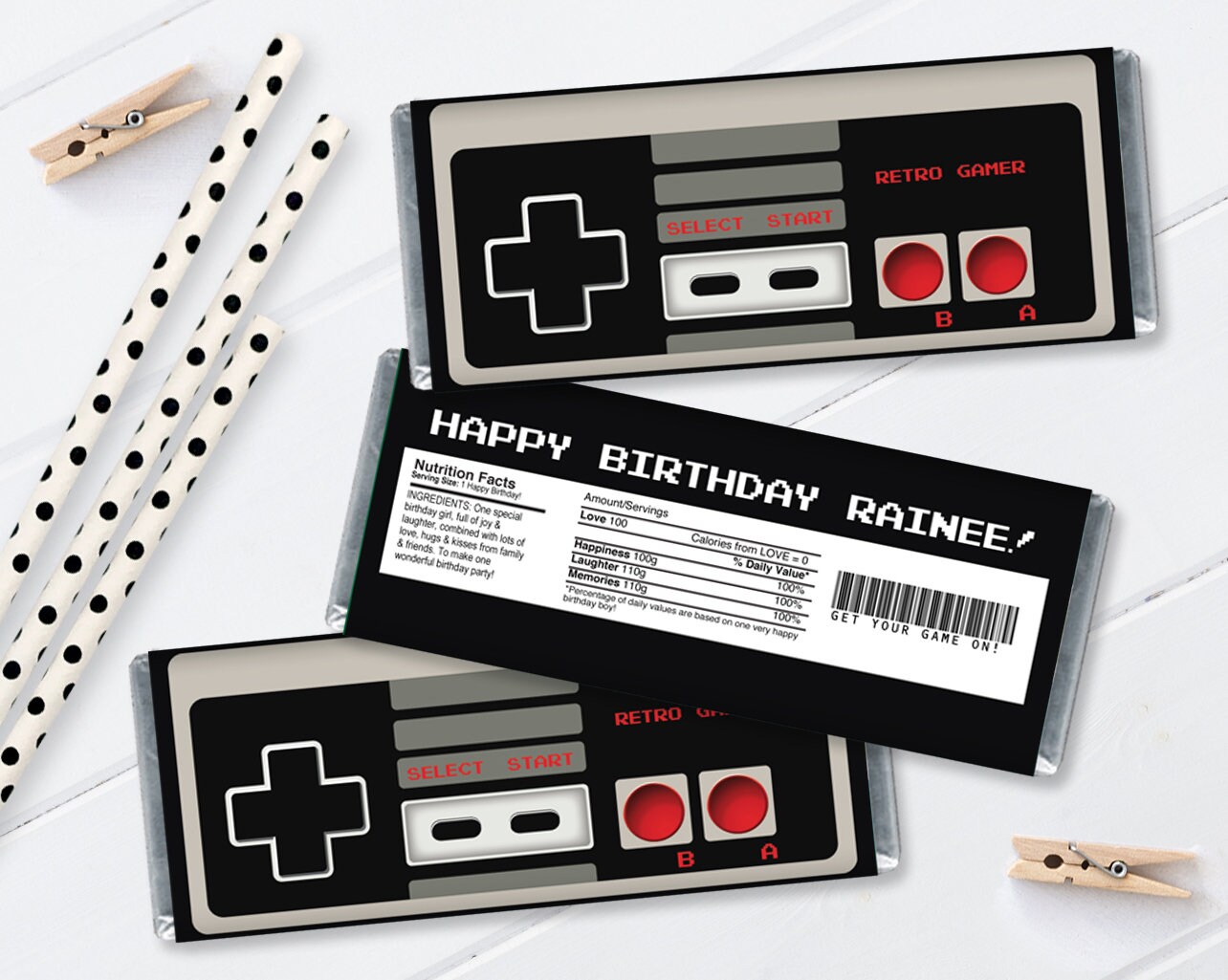 NES Candy Bar Label/Wrapper Video Game Party Favor | Etsy