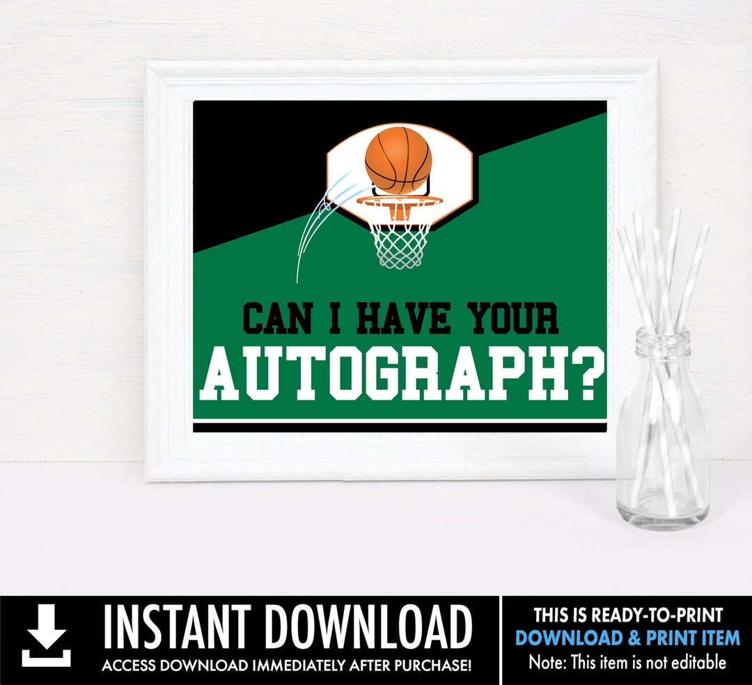 Basketball 8x10 Can I Have Your Autograph Party Sign, Basketball Party ...