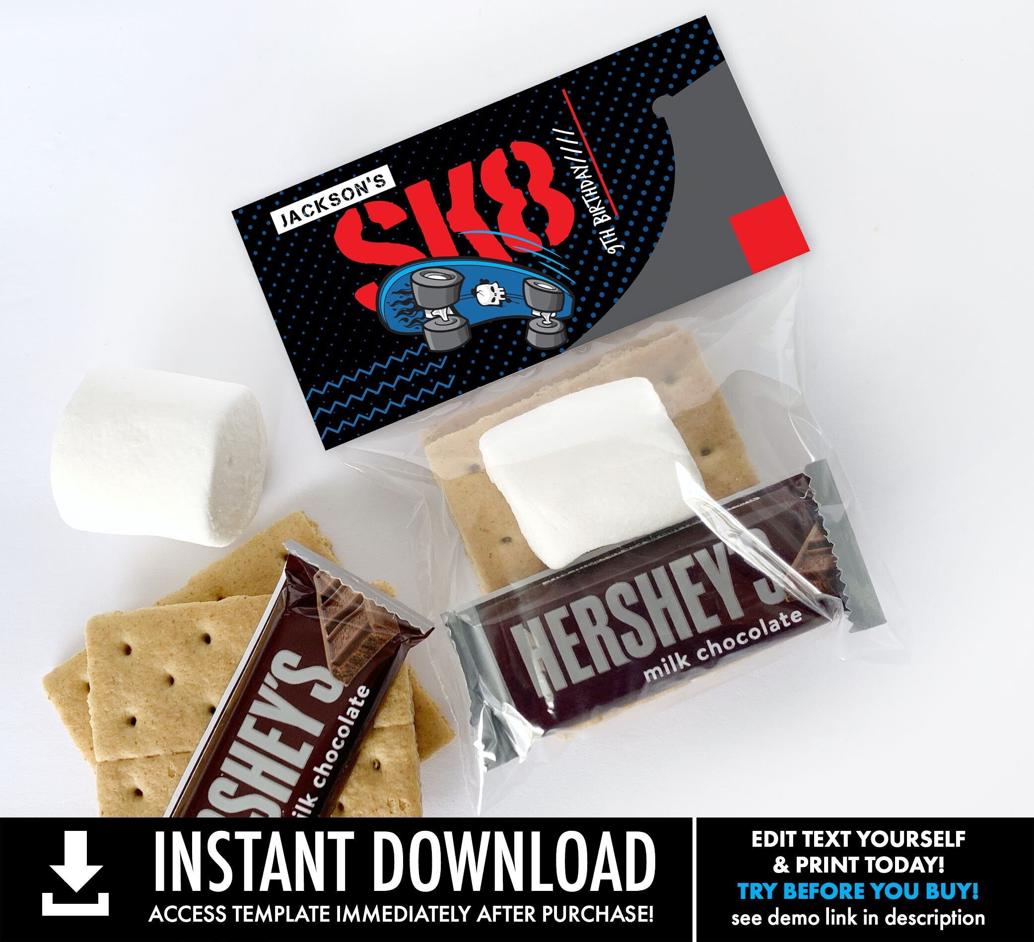 Skateboard Party 4 Treat Toppers Skate Park Party SK8 - Etsy Norway