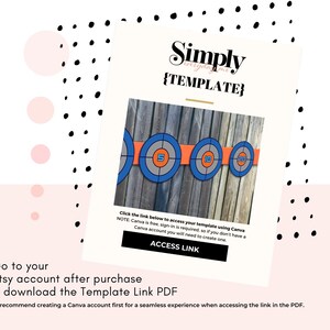 May include: A digital download template for a printable target game. The template features three targets with the numbers 5, 10, and 20 printed on them. The targets are orange, blue, and grey. The text "Simply everydome {TEMPLATE}" is at the top of the image.