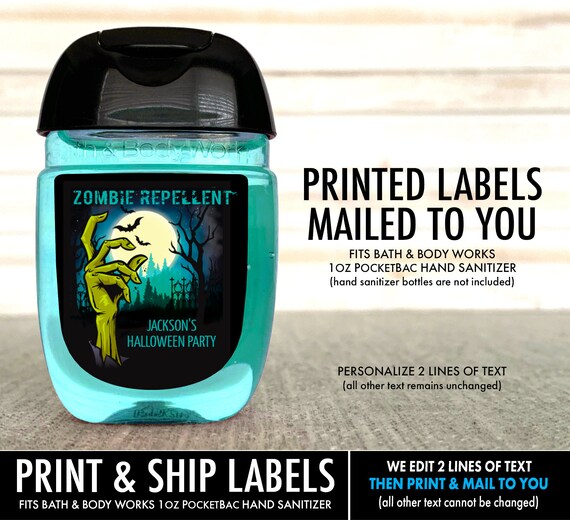 Personalized Labels | Halloween Hand Sanitizer Label - Zombie Repellent, Walking Dead, Zombie Party | Print & Ship Labels Il_570xn