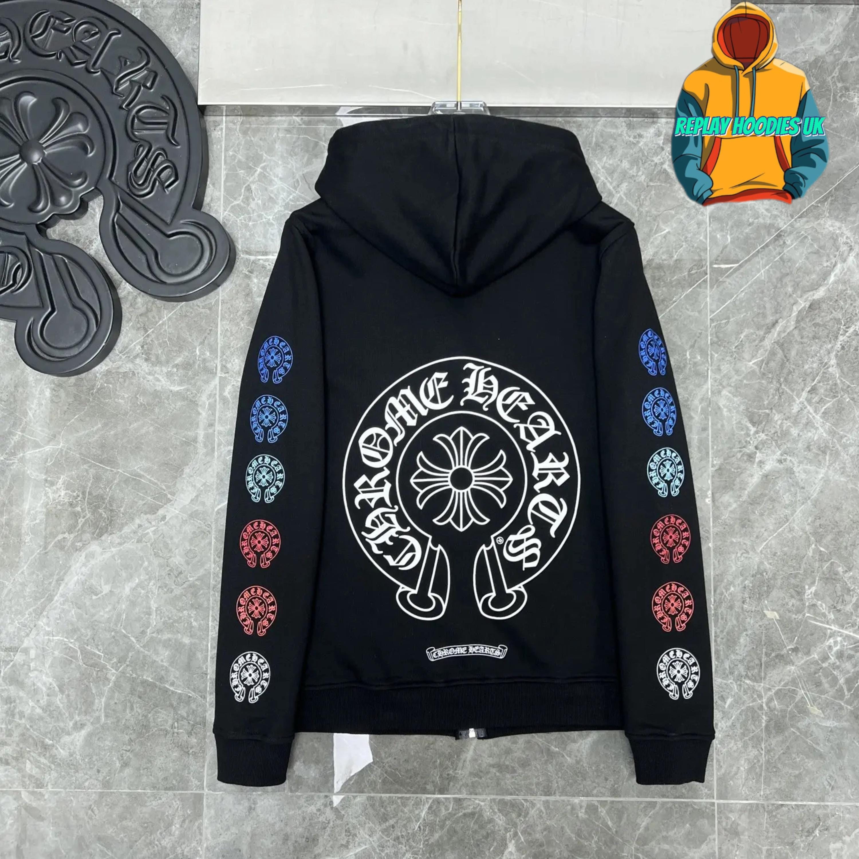 Chrome Hearts zipup hoodie Lサイズ Chrome Hearts Triple Cross Gray Zip Up Hoodie - SRM