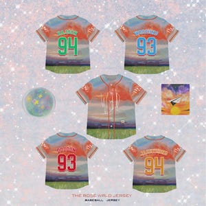 The Rose Einmal AWRLD Tour 2025 Baseball Jersey, The Rose WRLD Album Shirt, The Rose Kpop Shirt, Retro The Rose WRLD Road Map Shirt 02
