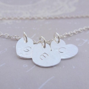 Personalised Silver Heart Charm Necklace - Sterling Solid 925 Letter Name Initial Pendants Handmade From Recycled Eco Silver