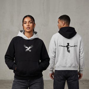 Wolverine Adamantium Claws Color Block Hoodie | Heavyweight 345 GSM Fleece Streetwear Pullover | X-Men Logan Unisex Graphic Hoodie