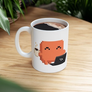 Claude Code Mug | Funny Programmer Coffee Mug | AI Developer Gift | Coding Pixel Art Coffee Cup for Software Engineer | Tech Lover