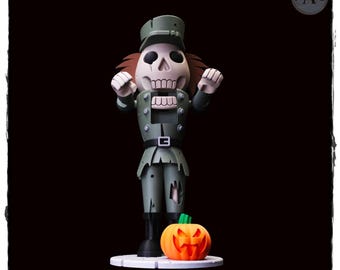 Creepy Cute Gingerbread Man Halloween Decor | 3D Printed Zombie Nutcracker | Skeleton Halloween Figure | Spooky Christmas Decor