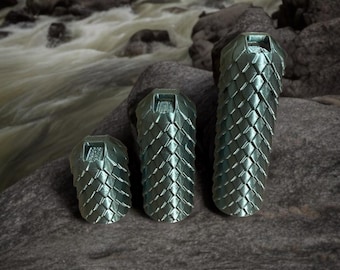 Dragonscale Storage Capsules - Waterproof Container Camping Supply - Unique 3D Printed Kayak and Hiking Keychain Backpack Accessory