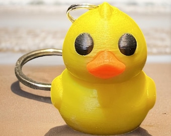 Rubber Duck with Hidden Feet Keychain