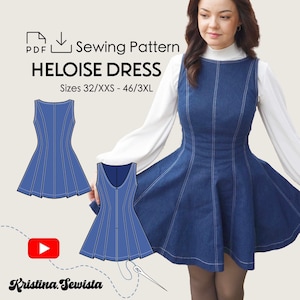 Boat Neck Dress HELOISE Sewing Pattern PDF | Fit & Flare Summer Dress | Digital Sewing Pattern for Women | Sizes XXS-3XL | Instant Download