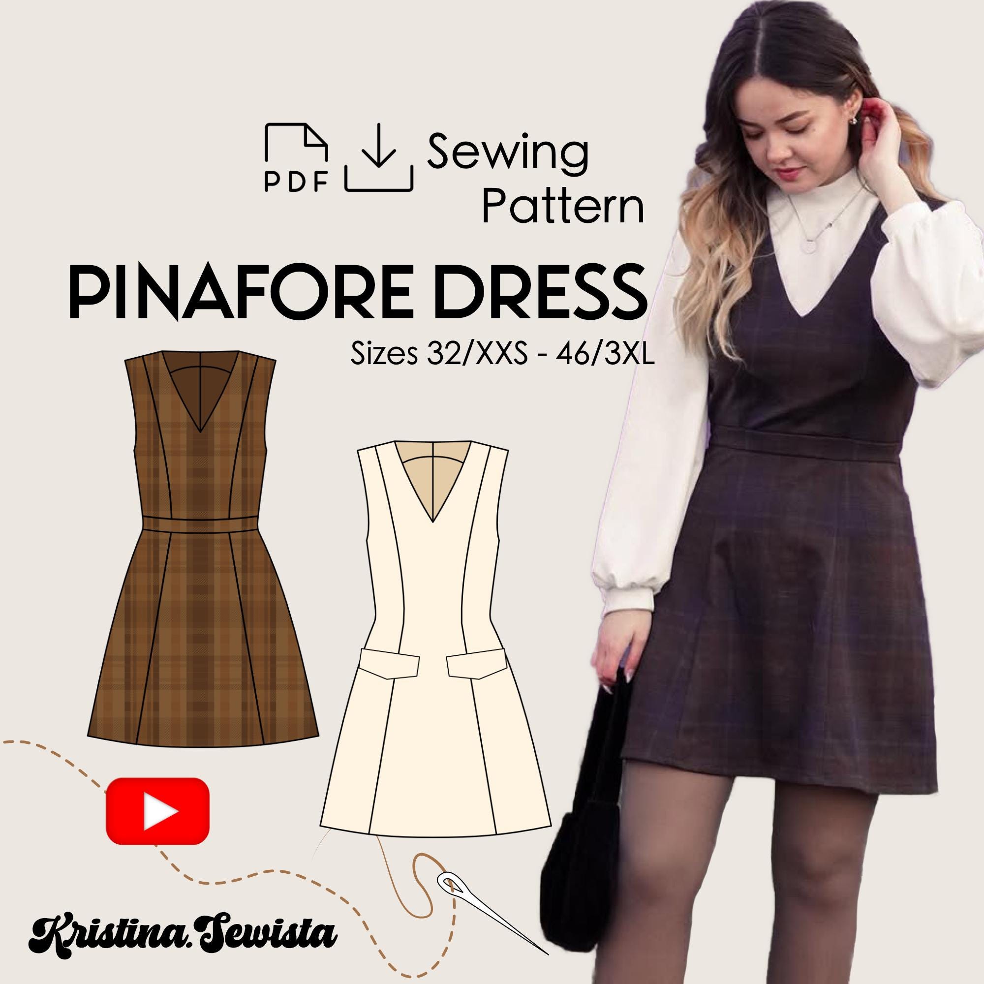 Pinafore Dress Pattern Women - Etsy UK