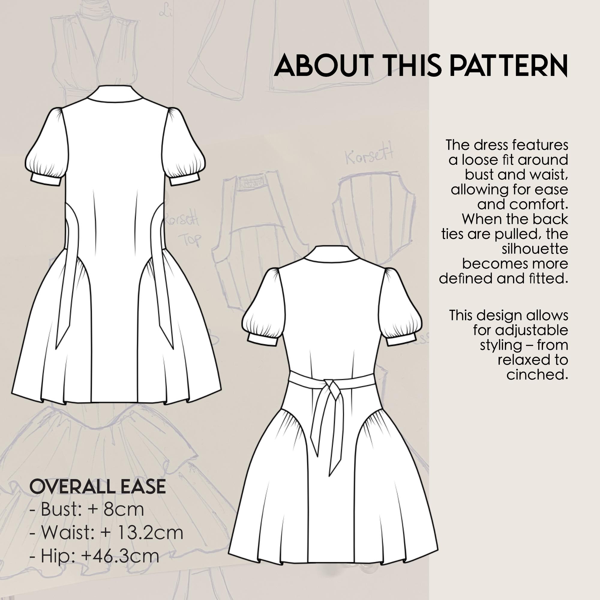 Shirt Dress GISELLE Sewing Pattern PDF | Woman Sewing Pattern Digital