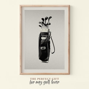 Golf Poster Print, Vintage Golf Bag Wall Art for Office & Bedroom Golf Decor, Stylish Golfer Poster Print, Golf Gift Ideas