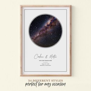 Impression personnalisée de carte des étoiles, cadeau d'anniversaire de notre rencontre, impression de ciel nocturne, affiche de carte des étoiles, cadeau de mariage, impression de constellation personnalisée #026