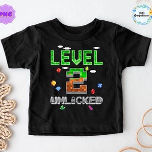 Custom Level Unlock Pixel Game Birthday Boy It&#39;s My 4th 5th 6th 7th Birthday Gamer Pixel Number Png, Pixel Video Game Birthday Png