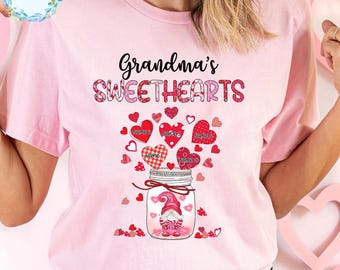 Custom Grandma's Nana Gigi Sweetheart Jars, With kid names Png, Custom Valentine Files, Granny Valentine's Day Png, Valentine Diy Gift