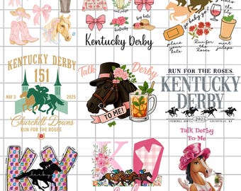 Paquete de imágenes PNG del Derby de Kentucky 2025: Gráficos de carreras de caballos (Descarga digital)