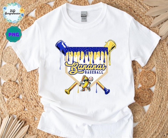 Funny Bananas Baseball Drip PNG, Coquette Sports Art (Digital Download)