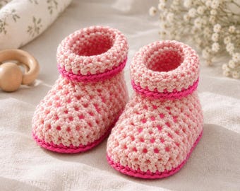 Ivelle Baby Shoes Crochet Pattern, Textured Infant Booties PDF Tutorial, Cute Fold Over Ankle Boots Pattern, DIY Baby Gift Digital Download