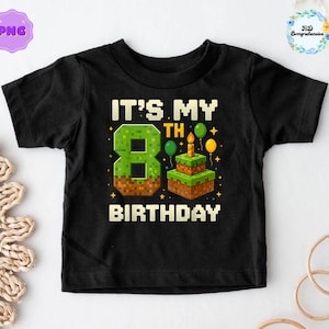 Custom Level Unlock Pixel Game Birthday Boy It&#39;s My 4th 5th 6th 7th Birthday Gamer Pixel Number Png, Pixel Video Game Birthday Png