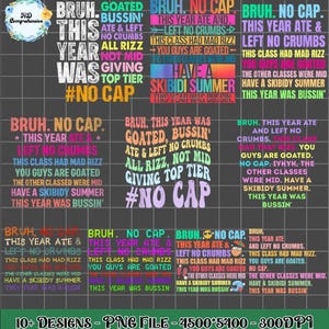 10+ Bundle Gen A Slang Teachers Happy Last Day of School 2025 Funny Png, Bruh No Cap png, Summer teacher Png, Last Day Of School Quote Png