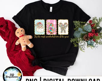 Preppy Christmas PNG: Coquette Bow, Gingerbread, Candy Cane (Digital Download)