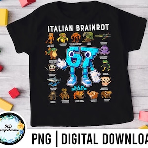 Italiensk Brainrot Meme PNG-fil, skjortdesign (digital nedladdning)